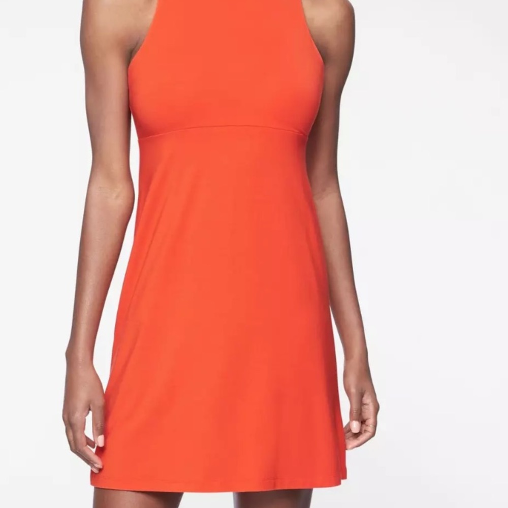 Athleta Santorini High Neck Orange Dress